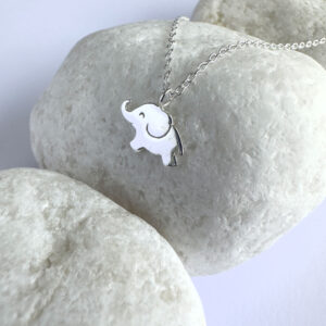 Small anklet with cute solid silver elephant charm.