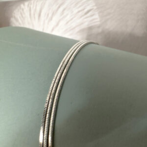 Triple chain shiny sterling silver anklet.