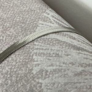 Elegant snake chain silver anklet.